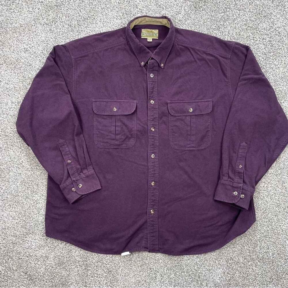 Cabela’s Deerskin Soft Chamois 100% cotton button up shirt 2XL regular